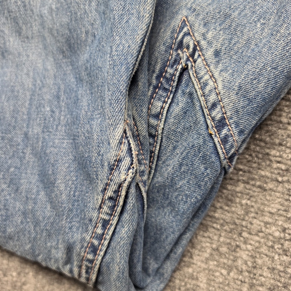 Hollister Star Seam Low Rise Baggy Jeans Size 00s W24 Short Wide Leg Y2K Denim - Picture 8 of 10